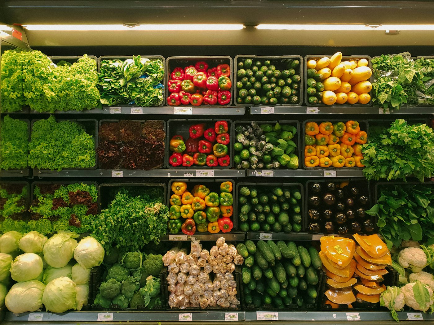 Retail grocery shelves